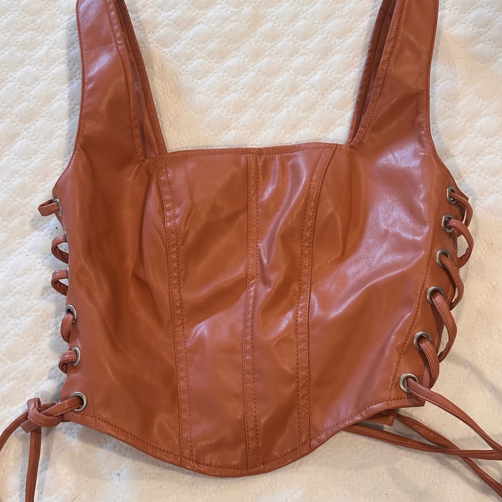 Altard State pleather closet top - like new -size xxs